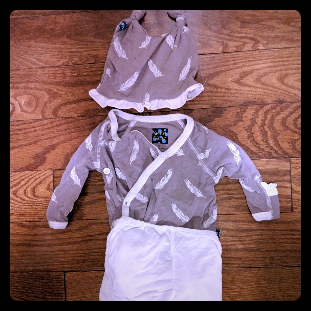 Kickee Pants- newborn kimono set